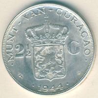 Curacao 1944. 2 1/2G Ag "Wilhelmina" T:1/2