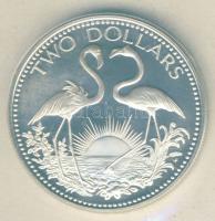 Bahama-szigetek 1975. 2$ Ag "Flamingók" vákumcsomagolásban T:PP Csak 45.000db!