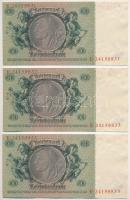Német Harmadik Birodalom 1933. 50M (3x) sorszámkövetők T:I German Third Reich 1933. 50 Mark (3x) seq...