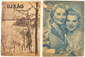 1943 Film, Színház, Irodalom VI. évf. 11. sz., 1943. márc. 12-18., a címlapon Honthy Hanna és Szeleczky Zita színésznők, fekete-fehér fotókkal, sérülésekkel + Az Ujság Vasárnapja 6. sz.