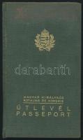 1937 Bp., Magyar Királyság által kiállított fényképes útlevél / Hungarian passport