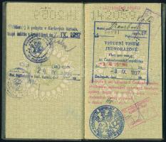 1937 Bp., Magyar Királyság által kiállított fényképes útlevél / Hungarian passport