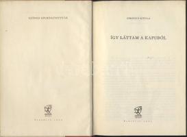 1963 Grosics Gyula: Így láttam a kpuból című könyve szép állapotban a Színes Sportkönyvtár kiadásában