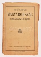 cca 1942 Magyarország közigazgatási térképe, az 1942. évi határokkal. Tervezte és rajzolta: Kogutowi...