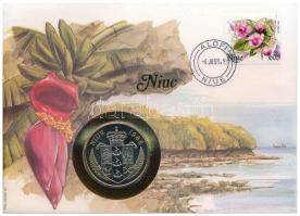 Niue 1988. 5$ Cu-Ni J. F. Kennedy - Berlini vagyok forgalomba nem került emlékérme felbélyegzett borítékban, bélyegzéssel, német nyelvű tájékoztatóval T:1 Niue 1988. 5 Dollars Cu-Ni J. F. Kennedy - Ich bin ein berliner non-circulating commemorative coin in envelope with stamp, cancellation and a prospectus in german C:UNC
