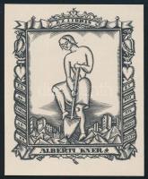 Kozma Lajos (1884-1948): Ex libris Kner Albert. Klisé Jelzett a nyomaton 9,5x7,5 cm