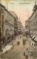 1910 Wien, Vienna, Bécs; Rothenturmstrasse / street view, pharmacy, shops, omnibus with Odol advertisement (fl)