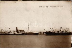 1933 Galati, Galatz; Vedere din port / port, steamships (EK)