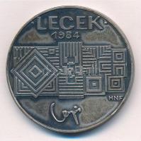 Lapis András (1942-) 1984. Lecek - HNF / Vasarely kétoldalas ezüstpatinázott bronz emlékérem (42,5mm) T:1-