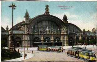 Frankfurt, Hauptbahnhof / railway station, tram (cut)