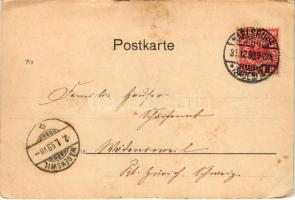 1899 (Vorläufer) Darmstadt, Neue Victoriaschule. Herzlichen Glückwunsch zum neuen Jahre! / school, N...