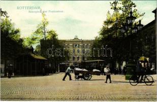 Rotterdam, Beursplein met Postkantoor / street view, tram, bicycle, post office