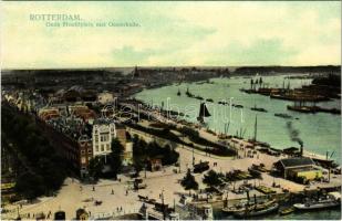 Rotterdam, Oude Hoofdplein met Oosterkade / square, tram, hotel, windmill