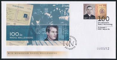 2012 Wallenberg FDC magyar bélyeggel és svéd blokkal
