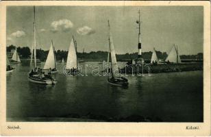 1942 Siófok, Kikötő, vitorlások
