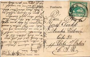 1920 Tátra, Vysoké Tatry; Csorba Turista vendéglő, vasúti sín. Feitzinger Ede 1906/16. 751. / Gastha...