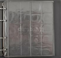 Dekoratív műbőr érmetartó album 6db berakólappal, elválasztó lapokkal, használt állapotban