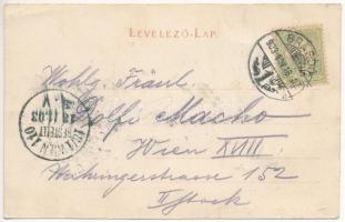 1903 Brassó, Kronstadt, Brasov; Hirschergasse / Hirscher utca (Halpiac), piac, Fonciere biztosító in...