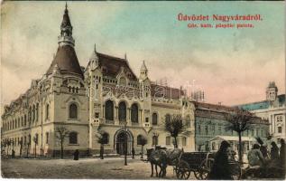 1905 Nagyvárad, Oradea; Görög katolikus püspöki palota, piac. Rákos Vilmos kiadása / Greek Catholic bishop's palace, market (EK)