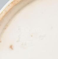 Antik Hollóházi korsó. Kézzel festett, jelzett, apró lepattanásokkal. m: 28 cm