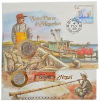 10db-os érmés boríték tétel, mind különféle és német nyelvű tájékoztatóval, benne: Saint Pierre és M...