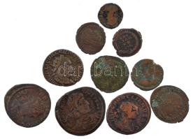 Római Birodalom 10db-os bronz érmetétel a III-IV. századból T:2-,3 Roman Empire 10pcs bronze coin lot from the 3rd-4th century C:VF,F