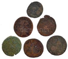 Római Birodalom 6db bronz érméből álló tétel, közte hamisak is! T:2-,3 Roman Empire 6pcs bronze coin lot in weaker condition, between them fakes! C:VF,F