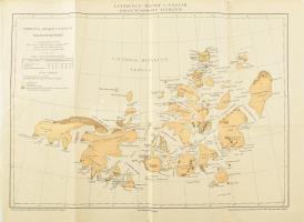 cca 1900 A Ferencz József császár szigetcsoport térképe. 1 : 1.000.000. Lampel Róbert (Wodianer F. és Fiai) kiadása. Bp., Kellner és Mohrlüder-ny. Kis lapszéli szakadásokkal, 49,5x36 cm