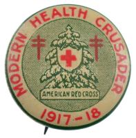 Amerikai Egyesült Államok 1918. "Modern Health Crusader 1917-18 - American Red Cross" jelvény (23mm) T:1- USA 1918. "Modern Health Crusader 1917-18 - American Red Cross" badge (23mm) C:AU