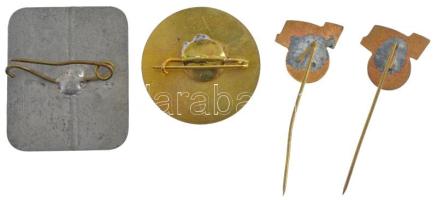 Vegyes 4db-os orvoslással kapcsolatos jelvény tétel, benne "Chinoin" zománcozott jelvény (...