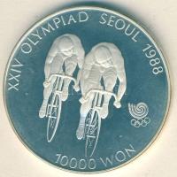 Dél-Korea 1988. 10.000W Ag "Olimpia-kerékpár" T:PP