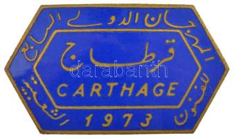 Tunézia 1973. Carthage 1973 zománcozott bronz jelvény (24x41mm) T:1- Tunisia 1973. Carthage 1973 enamelled bronze badge (24x41mm) C:AU