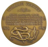 Portugália DN "William Harvey" a vérkeringés leírója bronz plakett, peremen sorszámozott &...