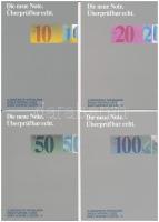 Svájc DN (~1995-1996) 6 + 1db német nyelvű tájékoztató füzet a 10-20-50-100-200-1000 Frankos (8. sorozat) svájci bankjegyekhez, valamint egy összefoglaló füzet