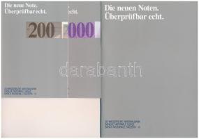 Svájc DN (~1995-1996) 6 + 1db német nyelvű tájékoztató füzet a 10-20-50-100-200-1000 Frankos (8. sor...