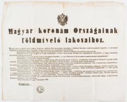 1848. november 7. Olmütz, Ferdinánd királynak a földművelő lakossághoz intézett szavai a forradalom idején egy hónappal lemondása előtt