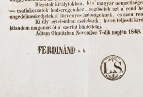 1848. november 7. Olmütz, Ferdinánd királynak a földművelő lakossághoz intézett szavai a forradalom ...