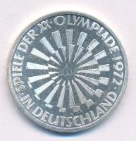 NSZK 1972F 10M Ag Nyári Olimpiai Játékok München / Spirál PP FRG 1972F 10 Mark Ag Olympic Games Munich / Spiral PP Krause KM#131
