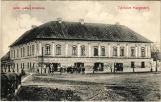 1906 Margitta, Marghita; Möki apátság temploma, Henger Viktor és Rosenberg üzlete. Henger Victor kiadása / church of the abbey, shops