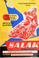 cca 1960-1970 Országos Bajnoki Salakverseny a Magyar Honvédelmi Szövetség rendezésében, Gömöri grafikája, 66×44 cm