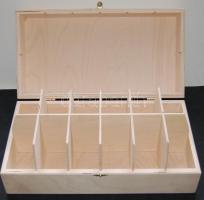 Nagyméretű fadoboz (34x17cm), szortírozáshoz, tároláshoz