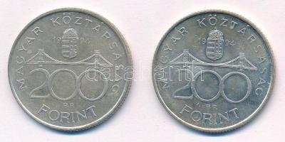 1994. 200Ft Ag "Deák" (2x) T:1-,2 
Adamo F13.1