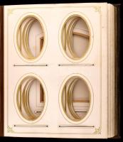 Antik fényképalbum, aranyszínű florális ornamentikával díszített bőrkötésben, aranyozott lapélekkel,...