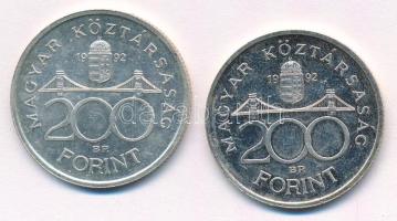 1992. 200Ft Ag "MNB" (2x) T:1-,2 kis patina
Adamo F13