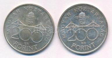 1992. 200Ft Ag "MNB" + 1994. 200Ft Ag "Deák" T:1-,2 patina, kis ph
Adamo F13,F1...