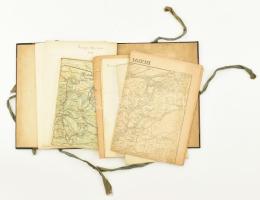 10 db régi térkép: turistatérképek, Országos Kék Túra, Budai hegyek, Nagyvillámhegy, Dobogókő, stb. Vegyes méretben és állapotban, félvászon mappában.