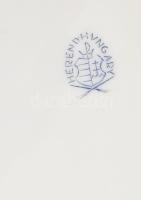 Herendi Viktória mintás süteményes tányér, erősen kopott, jelzett, d: 19 cm