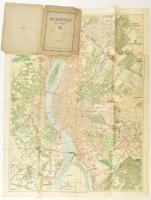 1927 Budapest kézi térképe, 1 : 25.000, M. Kir. Állami Térképező Intézet, hátoldalán utcajegyzékkel. Viseltes állapotban, kissé foltos, sérült borítóval, szakadásokkal, 63x47 cm
