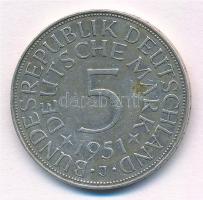 Német Szövetségi Köztársaság 1951J 5M Ag T:2,2- patina, ph
FRG 1951J 5 Mark Ag C:XF,VF patina, edge...