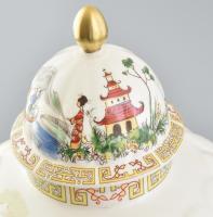 Royal Manifattura Porcelanne, kínaizáló fedeles dísz váza, jelzett, hibátlan, m: 39 cm